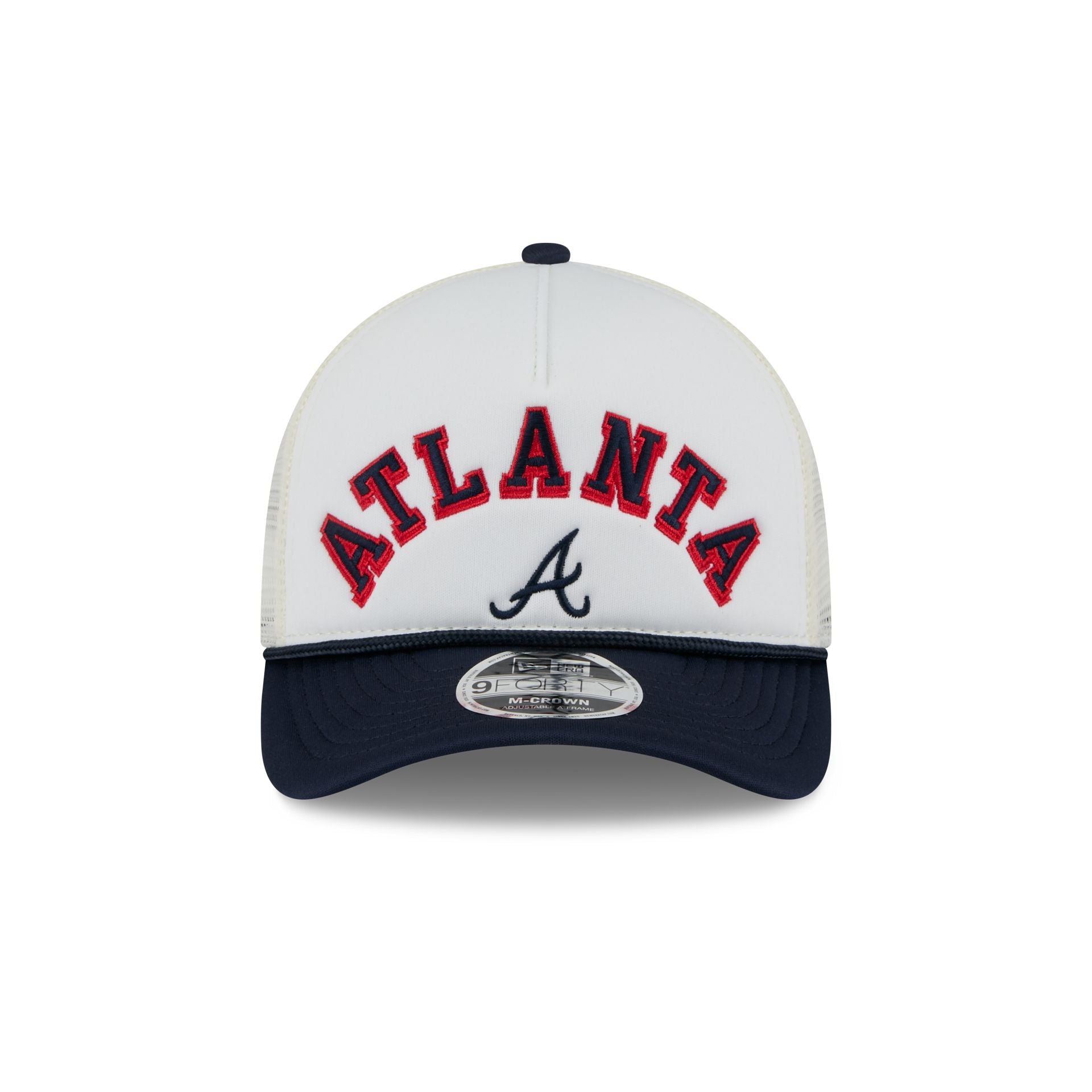 Atlanta Braves Chrome Arch 9FORTY M-Crown A-Frame Trucker Hat