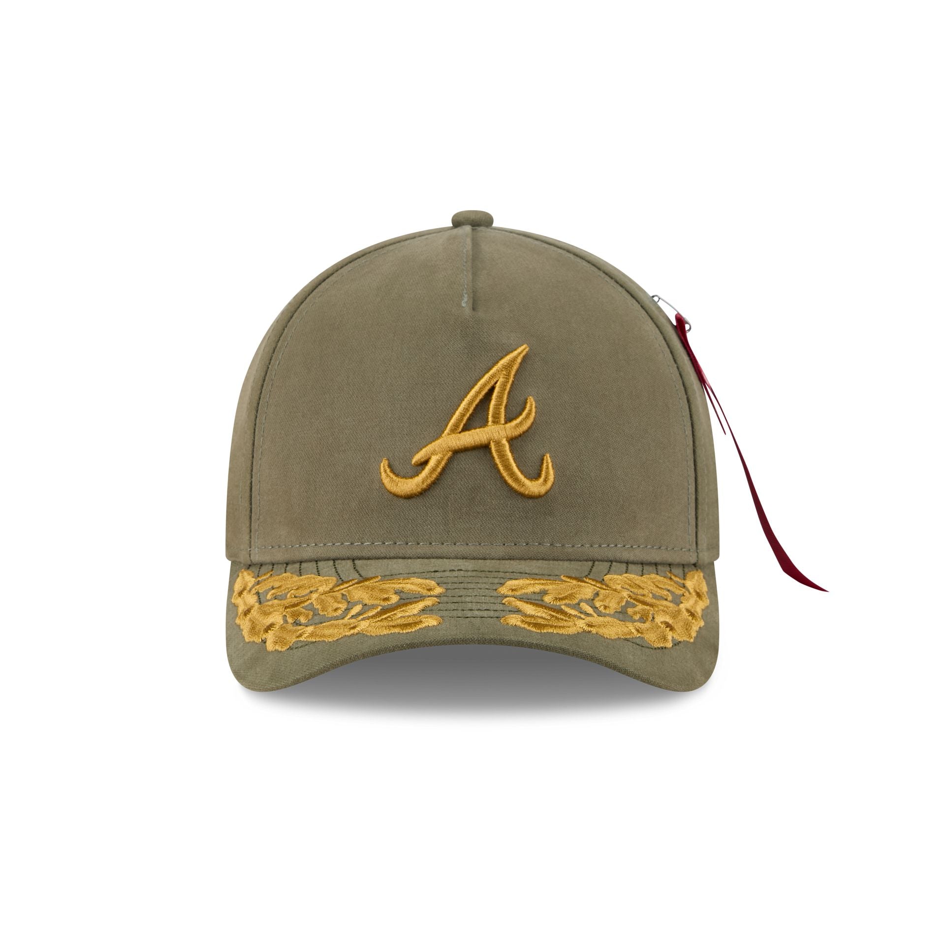 Alpha Industries x Atlanta Braves Olive Green 9FORTY M-Crown A-Frame Snapback Hat