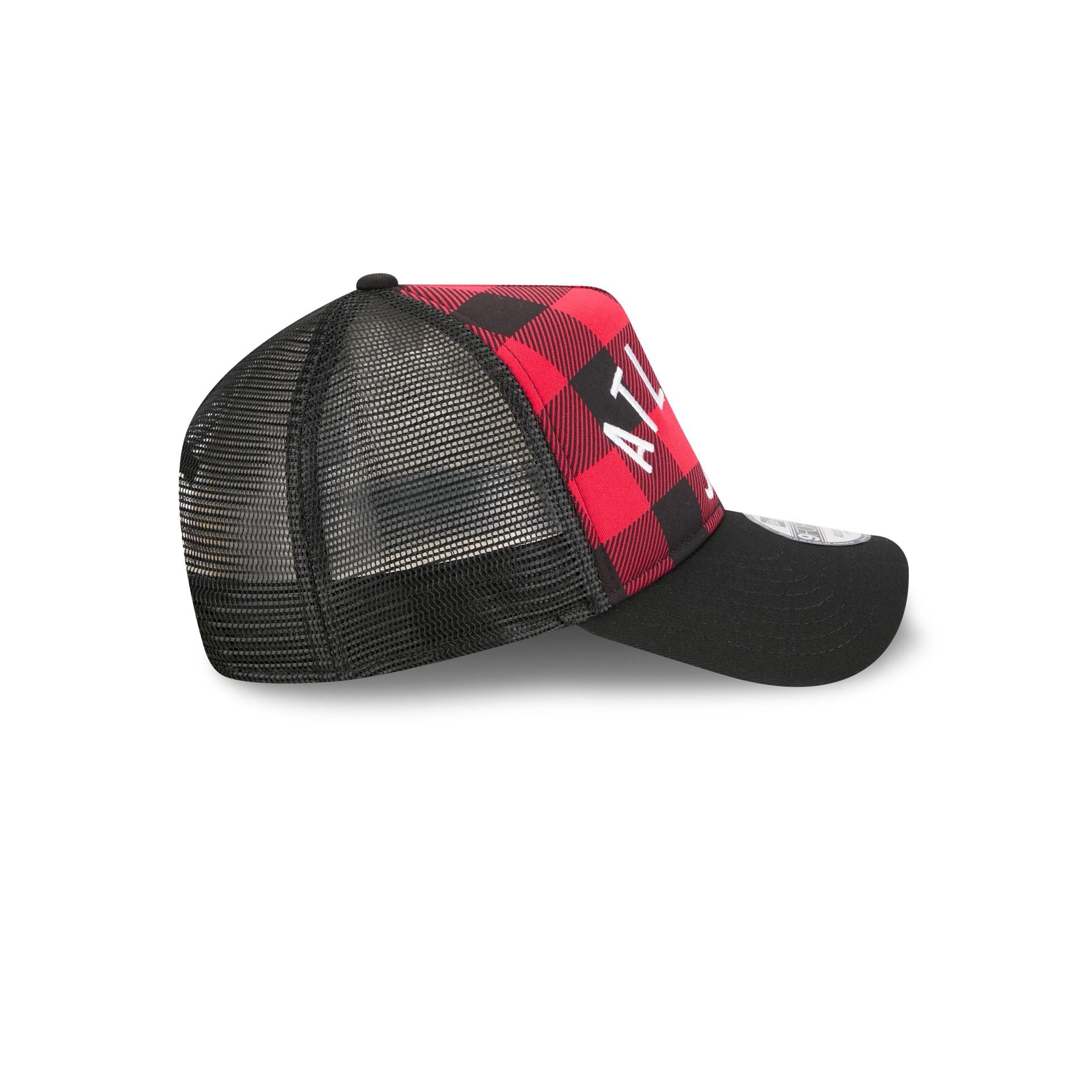 Atlanta Braves Evergreen Check 9FORTY A-Frame Trucker Hat