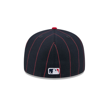 Atlanta Braves Pinstripe League Pin 59FIFTY Fitted Hat