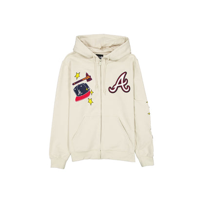 Atlanta Braves Stone Logo Select Full-Zip Hoodie