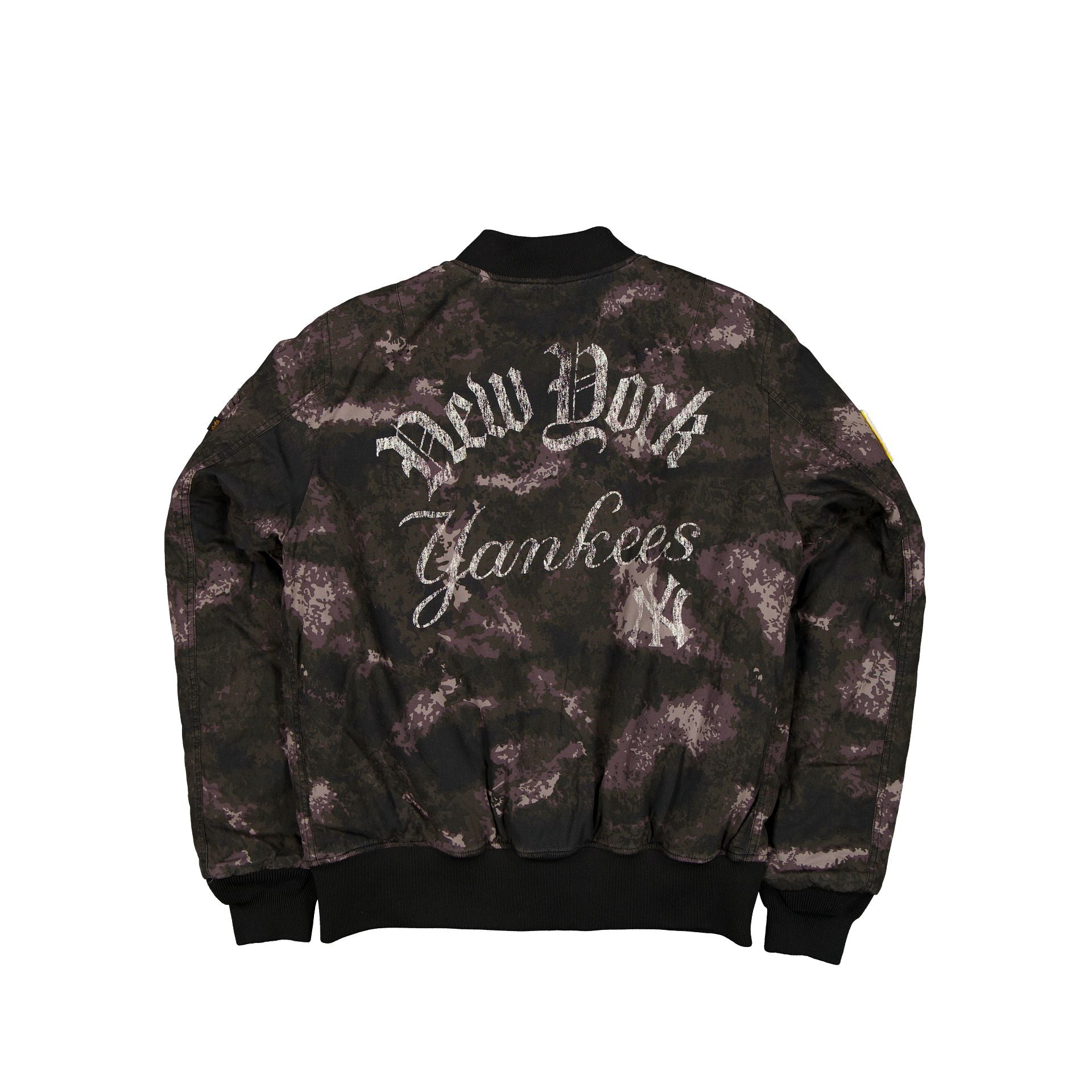 Alpha Industries x New York Yankees Black Camo MA-1 Bomber Jacket
