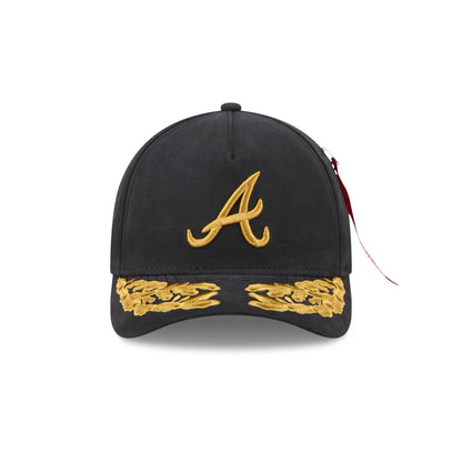 Alpha Industries x Atlanta Braves Black 9FORTY M-Crown A-Frame Snapback Hat