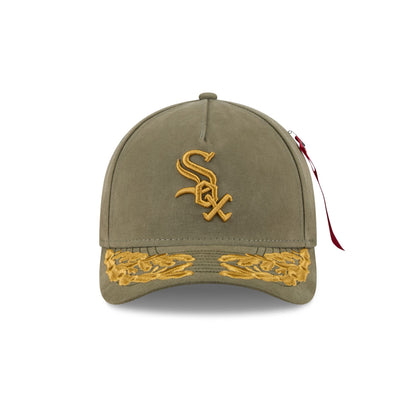 Alpha Industries x Chicago White Sox Olive Green 9FORTY M-Crown A-Frame Snapback Hat