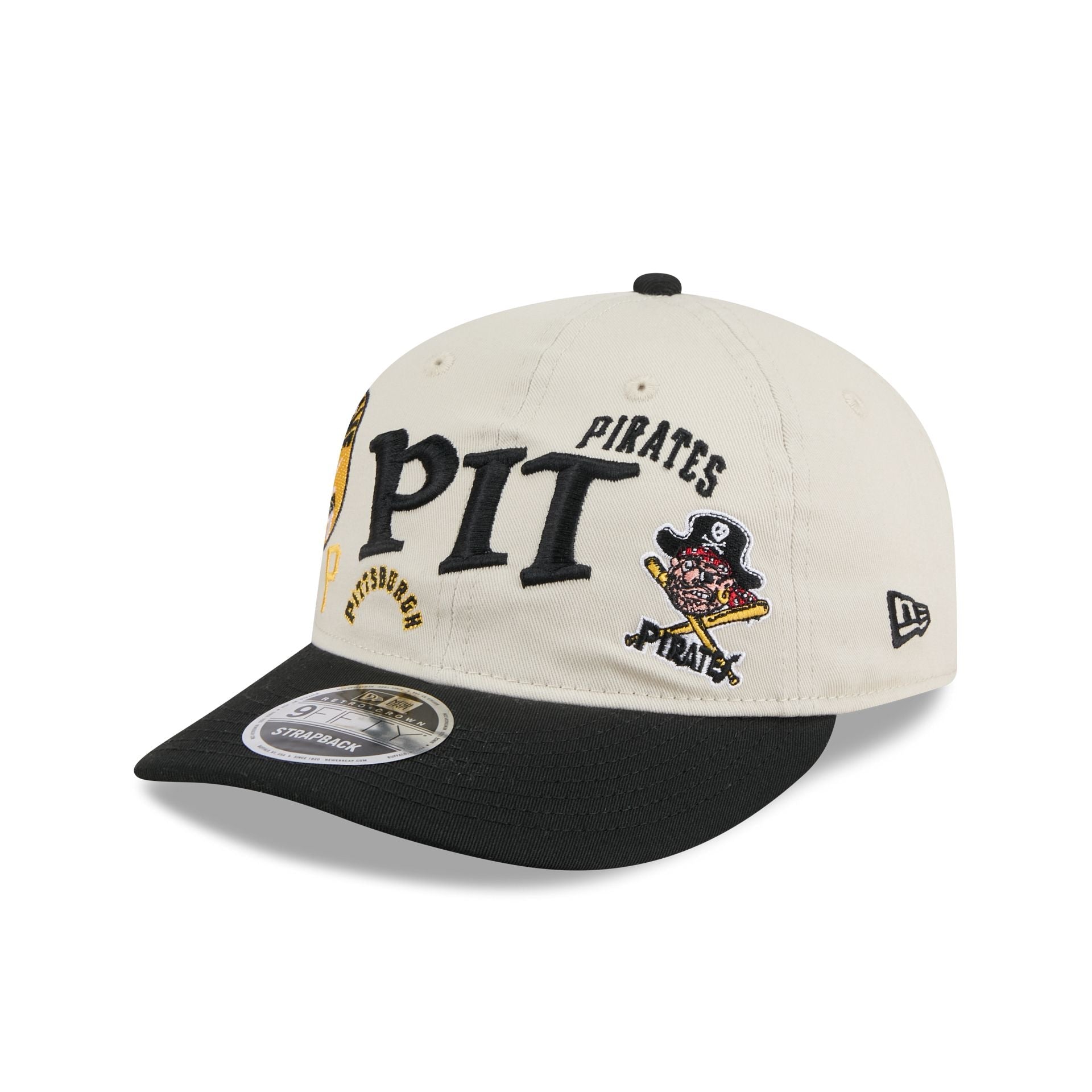Pittsburgh Pirates Scattered Patches Retro Crown 9FIFTY Snapback Hat