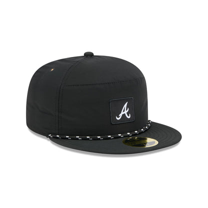 Atlanta Braves Black Poly Rope Split Panel 59FIFTY Fitted Hat