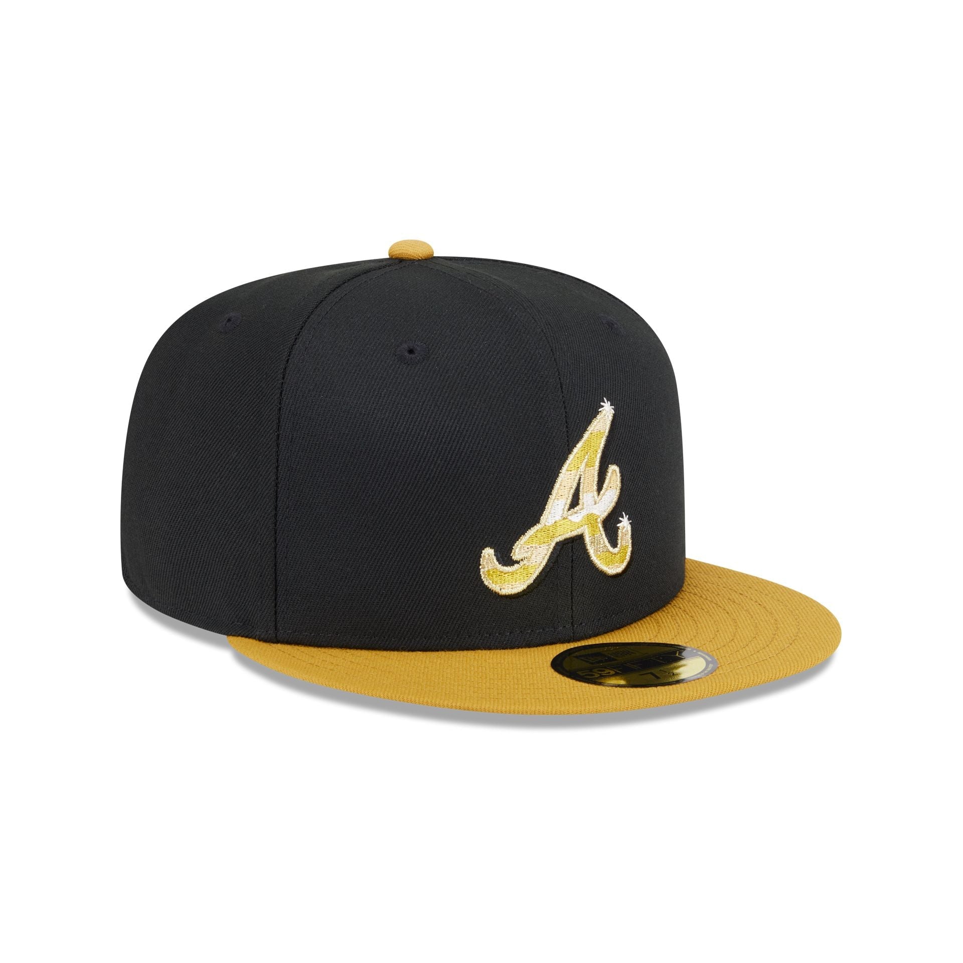Atlanta Braves Metallic Gold Logo 59FIFTY Fitted Hat
