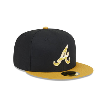 Atlanta Braves Metallic Gold Logo 59FIFTY Fitted Hat