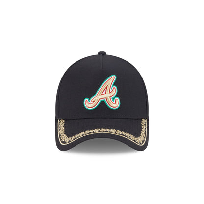 Atlanta Braves Ornate Visor 9FORTY A-Frame Snapback Hat