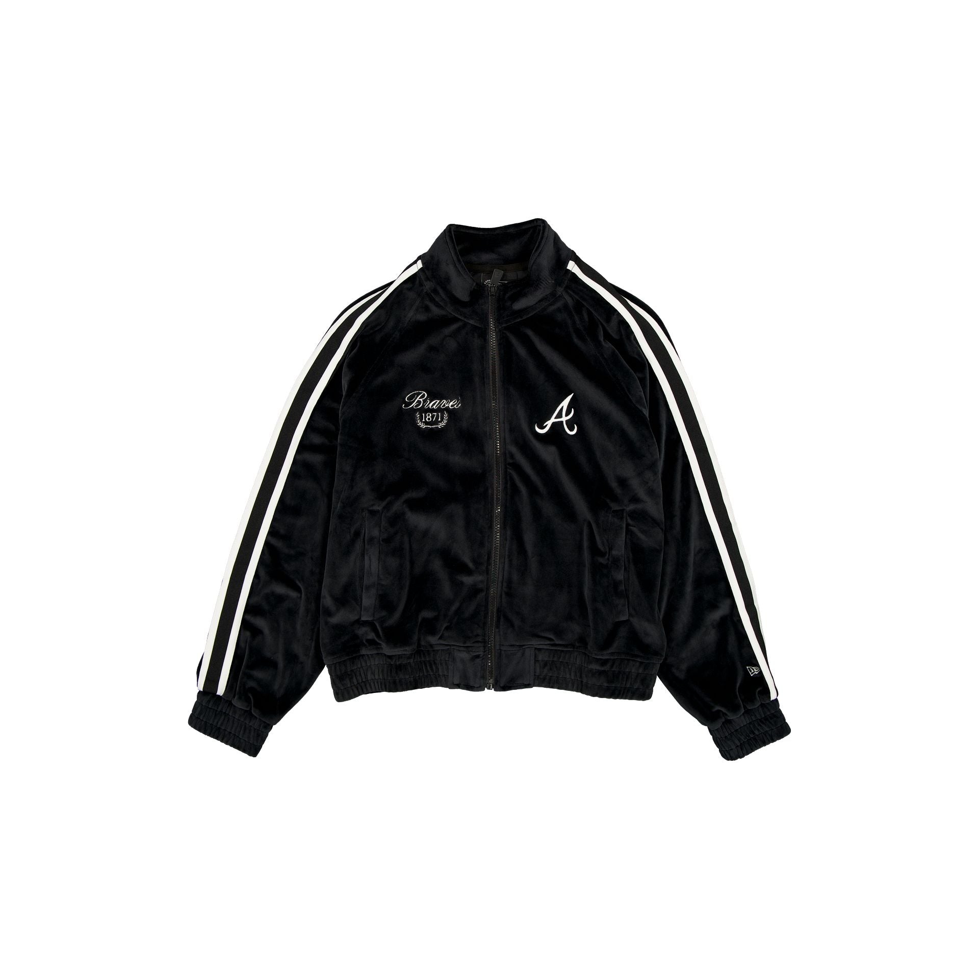 Atlanta Braves Throwback Prep Black Women's Track Jacket
