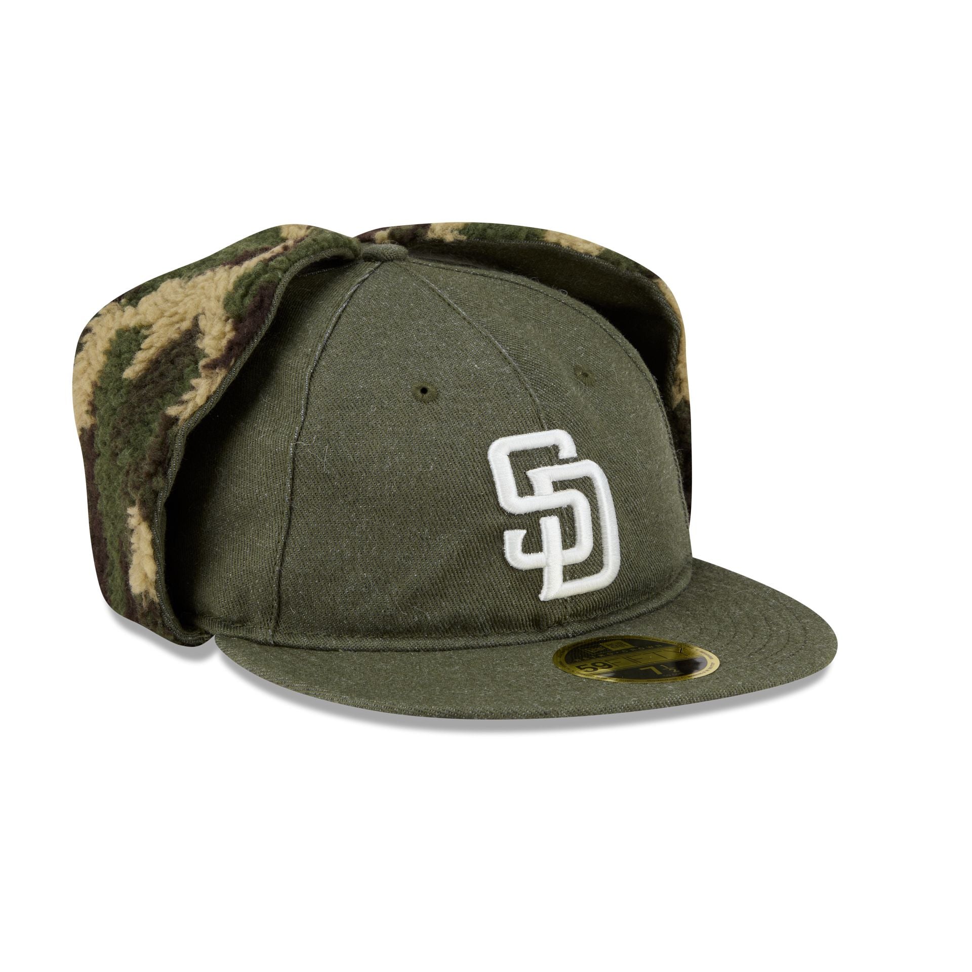 San Diego Padres Three Looms Cotton Twill Camo Retro Crown Dog Ear 59FIFTY Fitted Hat