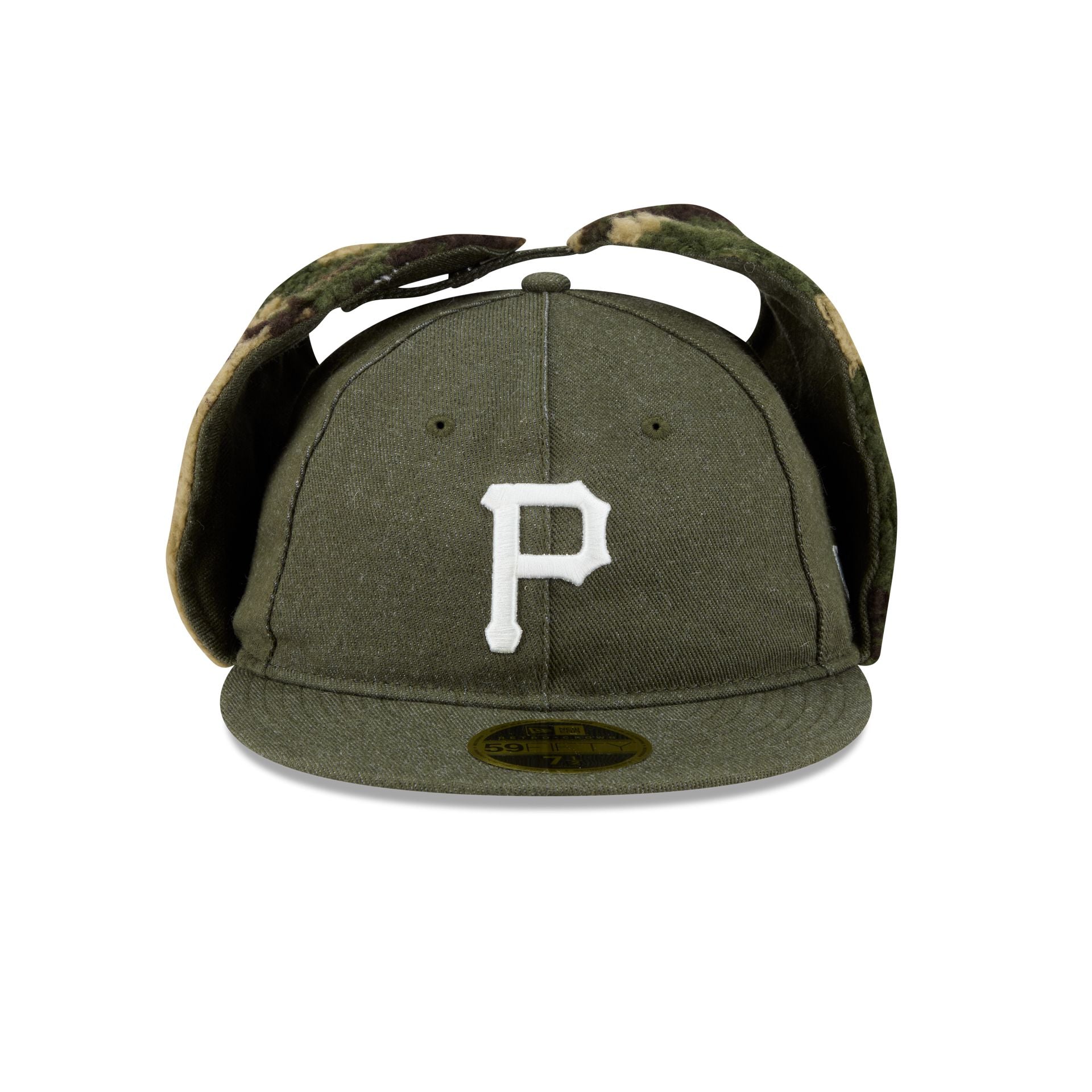 Pittsburgh Pirates Three Looms Cotton Twill Camo Retro Crown Dog Ear 59FIFTY Fitted Hat