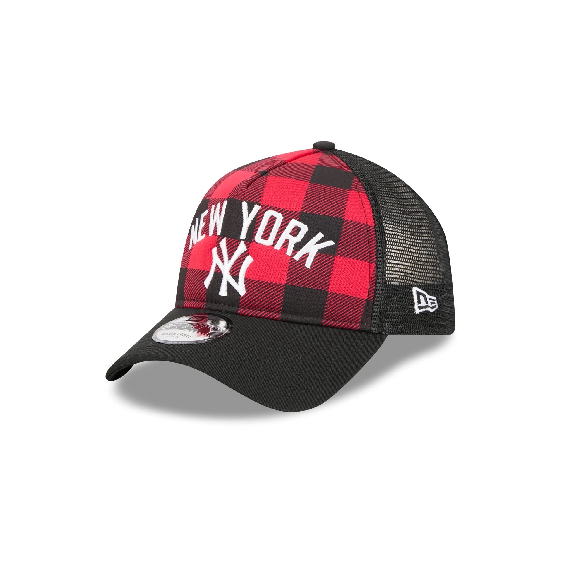 New York Yankees Evergreen Check 9FORTY A-Frame Trucker Hat