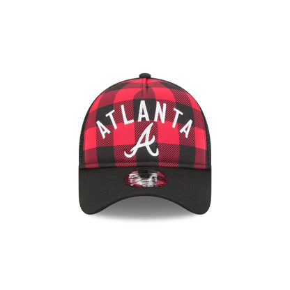 Atlanta Braves Evergreen Check 9FORTY A-Frame Trucker Hat