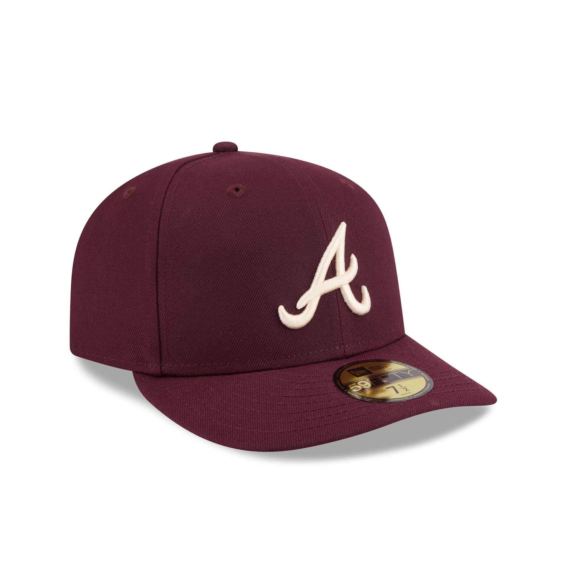 Atlanta Braves Maroon Pre-Curve 59FIFTY Fitted Hat
